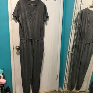 Anybody gray jumpsuit waist drawstring